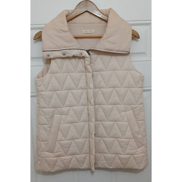 Eileen fisher womens small cream beige lightweight spring fall quilted vest - Picture 1 of 9